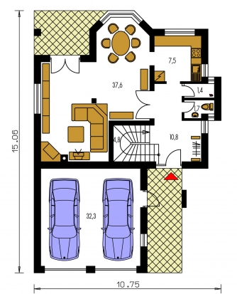 Floor plan of ground floor - RIVIERA 202